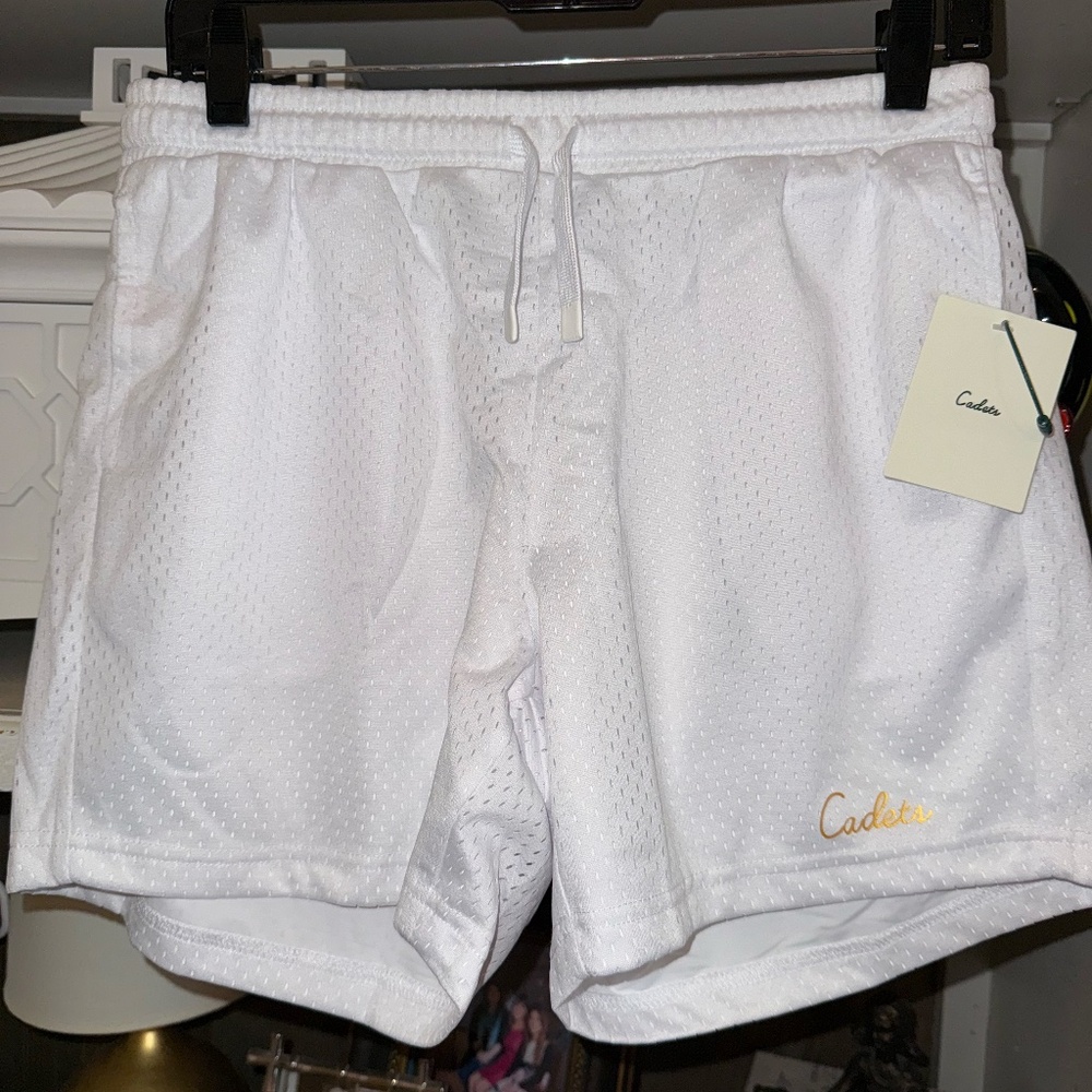 Cadets Men’s Check Out Mesh Shorts in White SZ NWT XS
